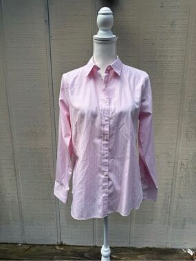 Classic Women's Button-Down Shirt - Pink Stripe